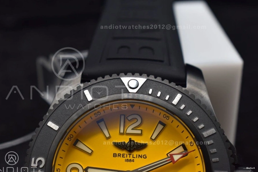 on Black 44 Edition Dial Yellow Strap Rubber Black TF A2824 Automatic 1:1 Best Superocean Bezel 0405
